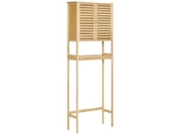 Armário Casa de Banho Mdf, Bambu Cor Cor de Madeira Natural 60x23x173 cm Kleankin