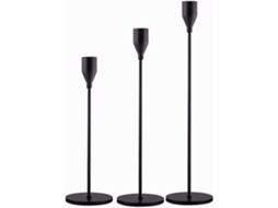Matte Black Candle Holders Set Of 3 For Taper Candles Decorative Candlestick Holder For Wedding Dinning Party Fits 3/4 Inch Thick Candle&Led