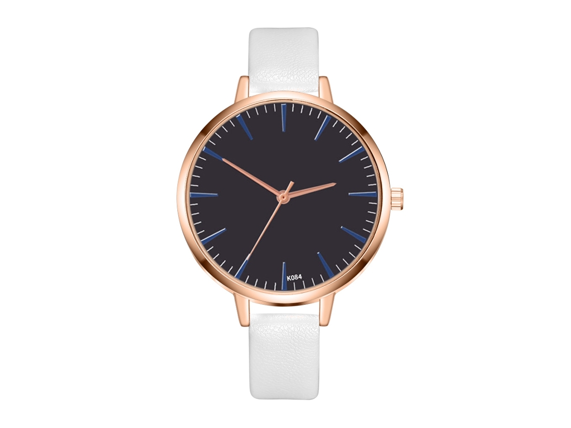 Relógio de Couro Feminino Zhoulifa Moda Mulher Relógio de Quartzo Branco