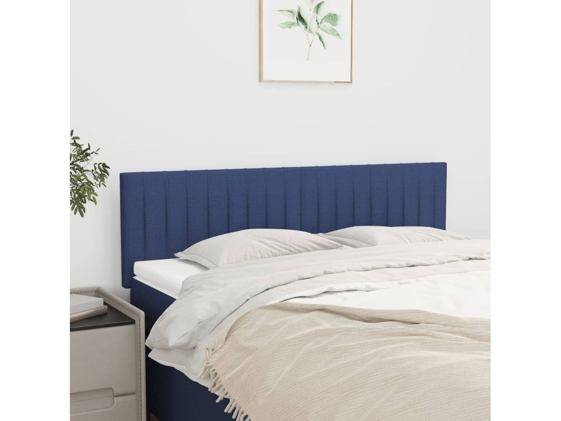 Vidaxl Cabeceiras Azul 144x5x78/88 Cm Tecido