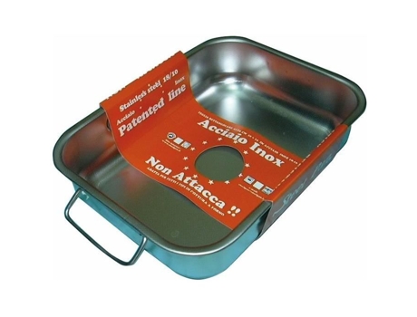 Prato De Aço Prato Alto Aço Inoxidável 30 X 22 Cm Steel Pan