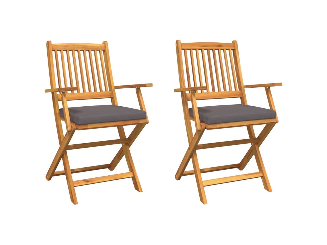 Conjunto 2 Assentos Exteriores Vidaxl Castanho Madeira De Acácia Maciça (49 X 57,5 X 92cm)