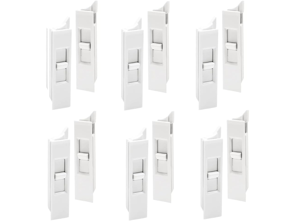 6 Pares De Travas Janela Plástico Com Mola