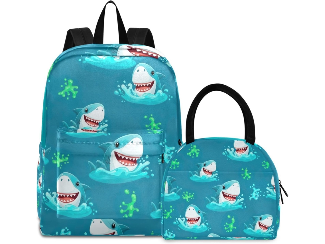 Mochila Infantil Com Estampa De Cabeça Tubarão, Impermeável, Ideal Para Piqueniques E Meninas,
