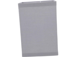 Capa Metálica Decorativa Removível Quadrada De Tecido Cinza 140 Para Luminária De Mesa E27, Ideal Para Quarto E Sala De Estar.