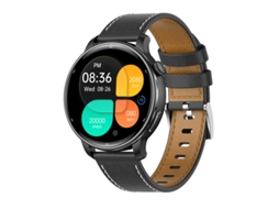 Relógio Inteligente com Gps, Posicionamento por Satélite, Monitoramento de Frequência Cardíaca, Bússola e Chamadas Bluetooth. MDUG (em Couro Preto)