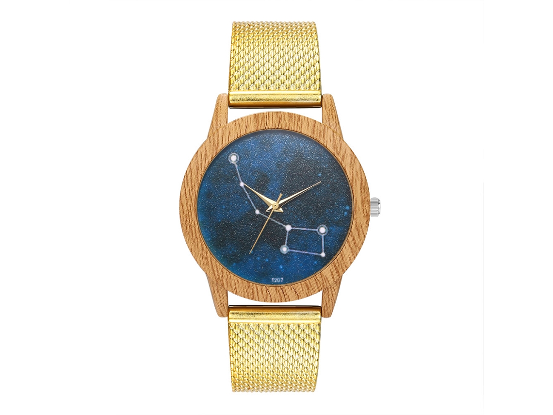 Reloj De Negocio Unisex Zhoulianfa Con Correa De Malla De Acero Inoxidable (oro)