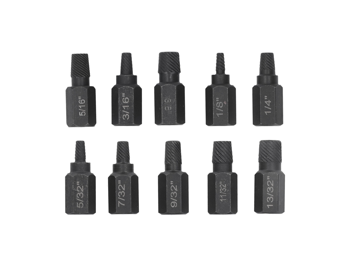 Conjunto De 10 Extractores De Parafusos Quebrados, Removedores De Parafusos Danificados Para Porcas E Parafusos, Tamanhos Variados