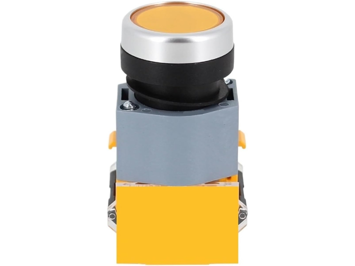 La39 B2 C10 Y Botão De Pressão Amarelo Com Cabeça Plana E Rearme Automático, 1na, Controle Industrial
