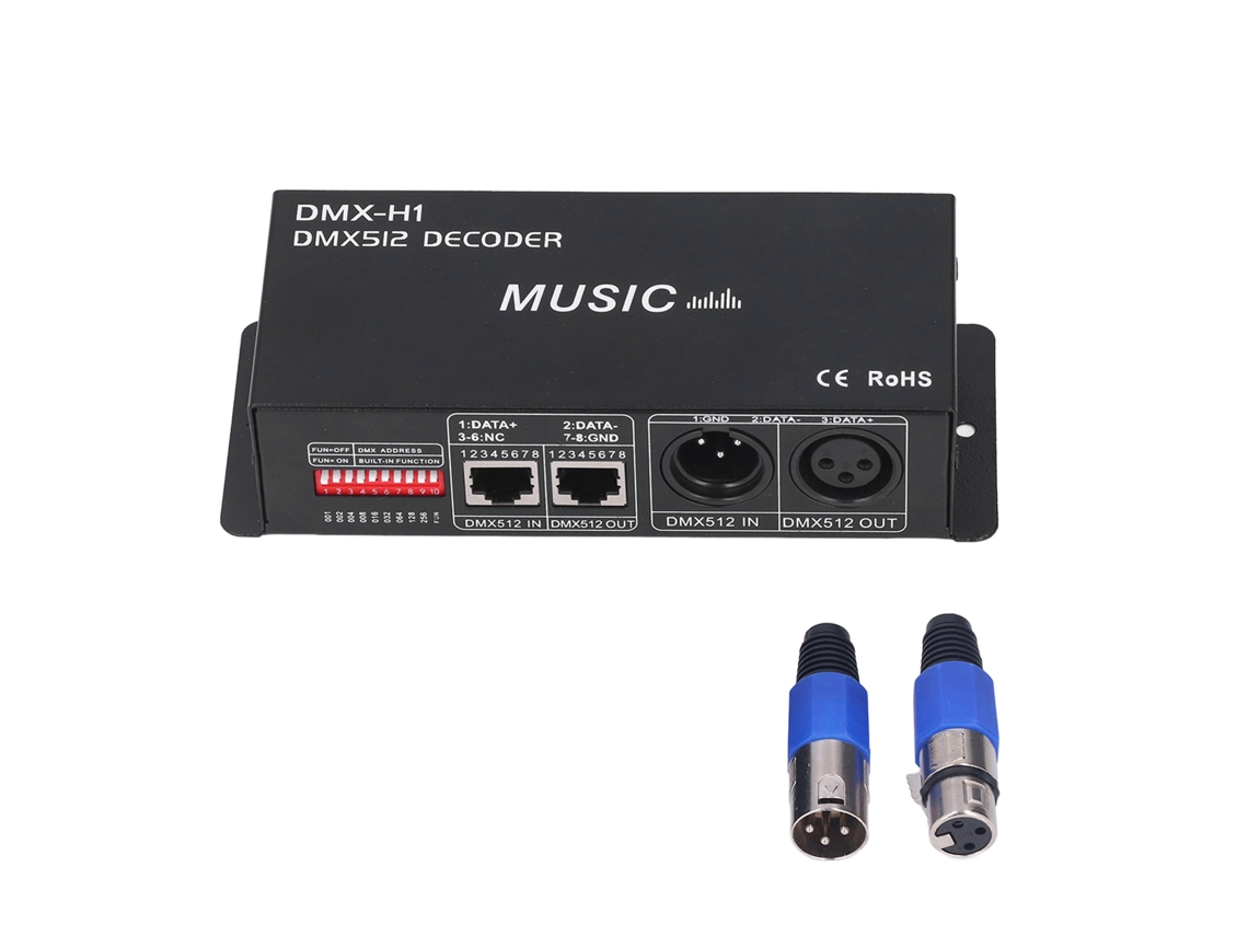 Decodificador DMX 512 de 4 canais, dimmer RGB LED, para bares, hotéis, sober bars 4A | S/MARCA