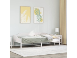 Cama Sem Colchão 90x200 Cm Madeira De Pinho Maciça Branco
