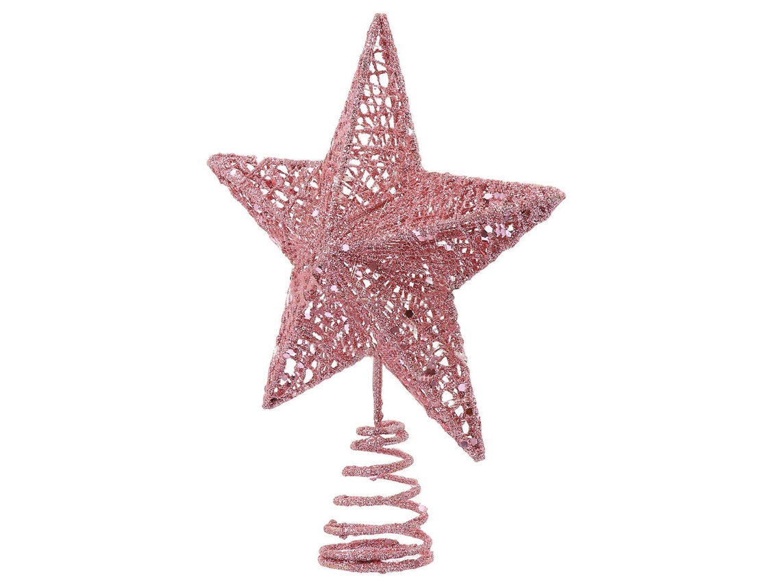 Estrela De Topo De Árvore De Natal Com Glitter E Luz, 20 X 17 Cm, 1 Peça Olysi Shop
