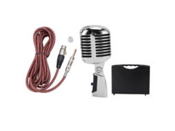 Aetheria microfone Dinâmico Retro Cardióide Ajustável para Palco Ktv Performance Prata