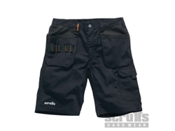 SCRUFFS T54656 Pantalón Corto de Bolsillos Con Funda Trade Flex Color Negro