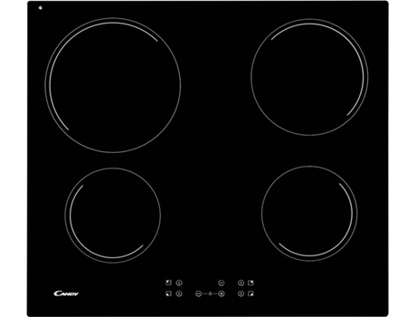 Placa de Vitrocerâmica CANDY CC 64 CH (Elétrica - 59 cm - Preto) — Elétrica de Vitrocerâmica | Largura: 59 cm