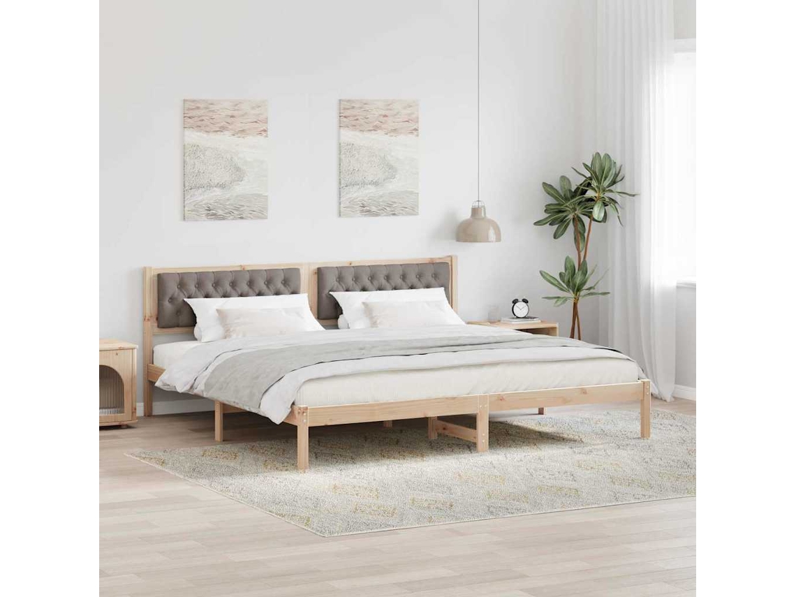 Vidaxl Estrutura Da Cama Cinzento-acastanhado 200 X 200 Cm