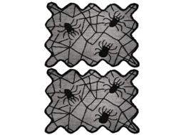 2026-2 Peças De Capas Para Mesa Halloween Teia De Aranha Decoração Para Festa Cozinha Mesa De Jantar 12x18 Polegadas