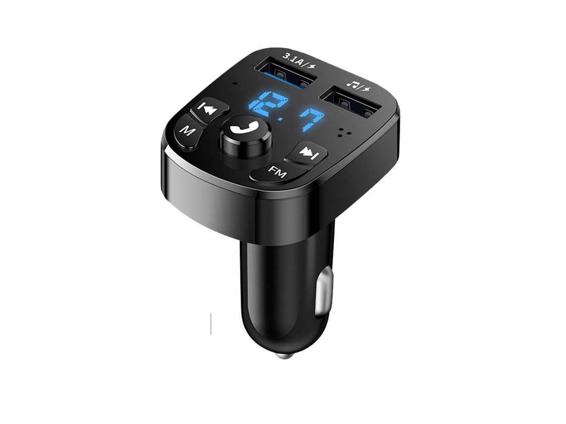 Transmissor Fm YIZHOOD S5 Soquetes de Carregamento Rápido 3.1A Bluetooth Preto
