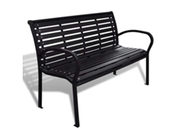 Vidaxl Banco De Jardim 125 Cm Aço E Wpc Preto