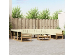 Vidaxl Conjunto De Sofás Para Exterior 10 Unid. Branco E Creme
