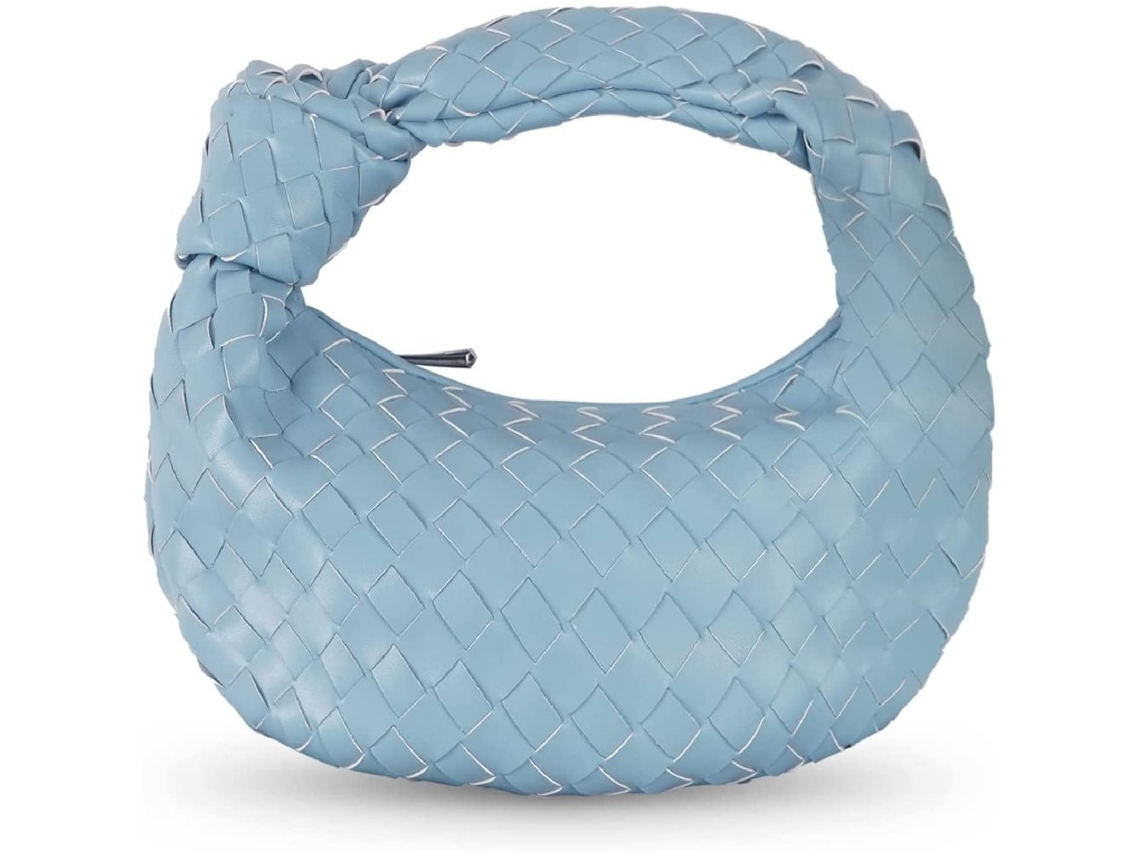 Bolsa de Tecido Trançado Azul Claro