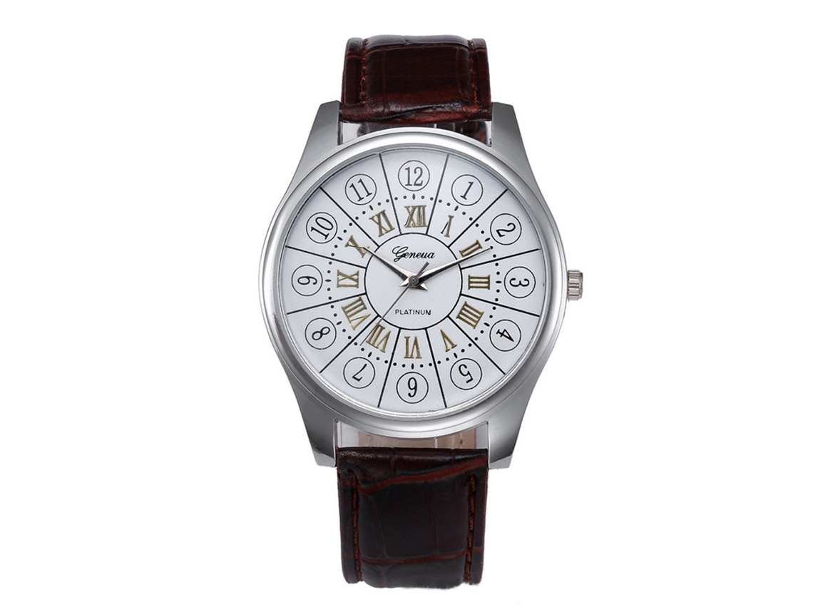 Reloj De Pulsera Analógico De Cuarzo Estilo Simple Números Romanos Unisex Blanco