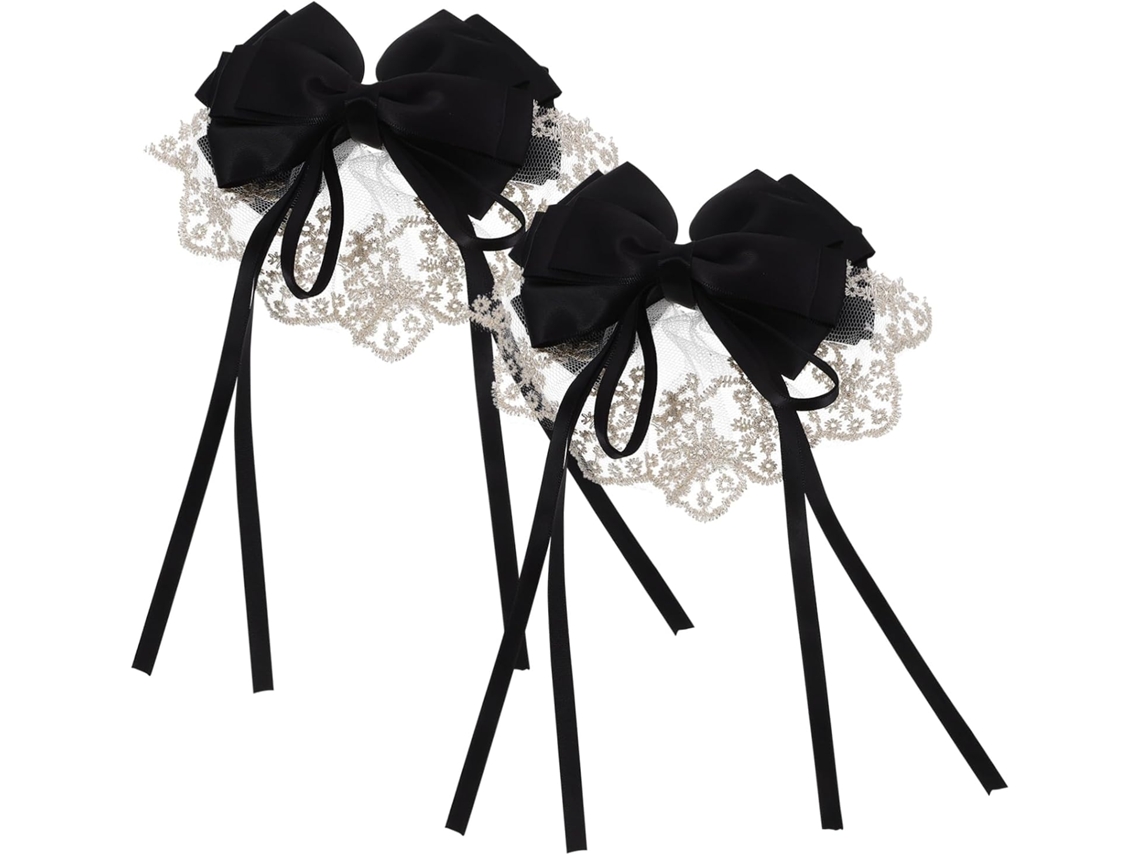 Conjunto De 2 Presilhas De Cabelo Com Laço Para Mulheres, Acessórios Delicados E Elegantes Para Cabelo