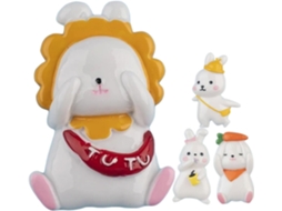 Conjunto De 4 Ímãs Geladeira Resina Com Desenho Coelho
