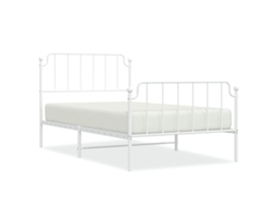Maison Exclusive - Estrutura De Cama Com Cabeceira E Pés 107x203 Cm Metal Branco