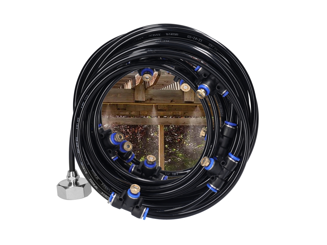 Kit de Riego e Resfriamento com Névoa, Exterior, Jardim, 8m/10m/18m/23m, 1/2" S/MARCA