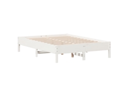 Bed Frame, Bed Frames Vidaxl Branco Madeira De Pinho (135 X 190 Cm)