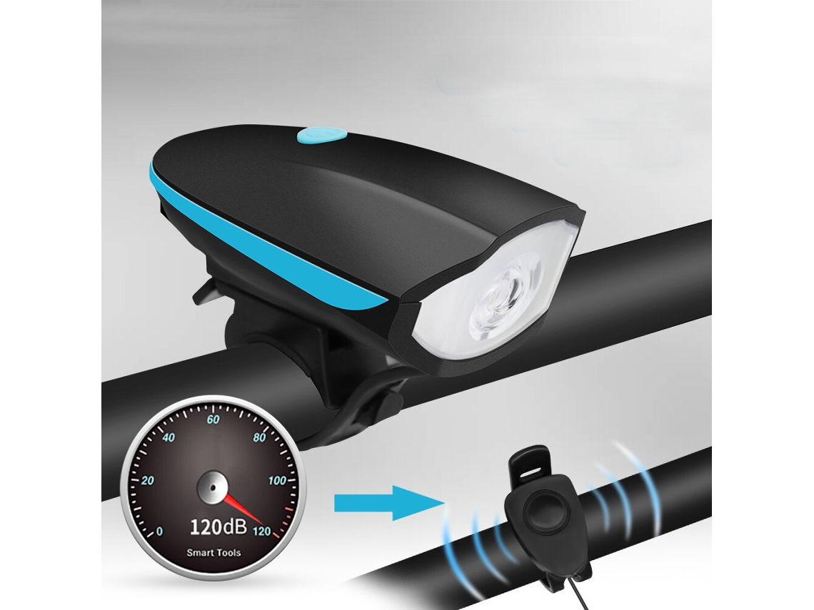 Farol Dianteiro E Traseiro Preto Para Bicicleta Com Buzina Farol Para Bicicleta Mtb Lanterna De Ciclismo Sinalizador Acessório Para Bicicleta
