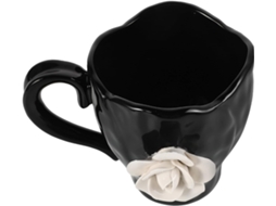 Caneca De Cerâmica Com Flores Elegantes E Formato Irregular, Grande Capacidade