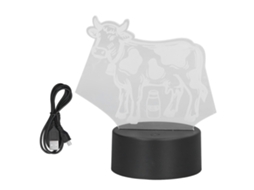 Bj-lâmpada De Mesa 3d Com 7 Led Cores Para Crianças, Luz Noturna Acrílica, Interruptor Touch, USB, Gado Leiteiro Decorativo