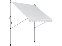 Toldo 200x150 cm, com manivela, alumínio, proteção solar, branco DECORALAR TECH