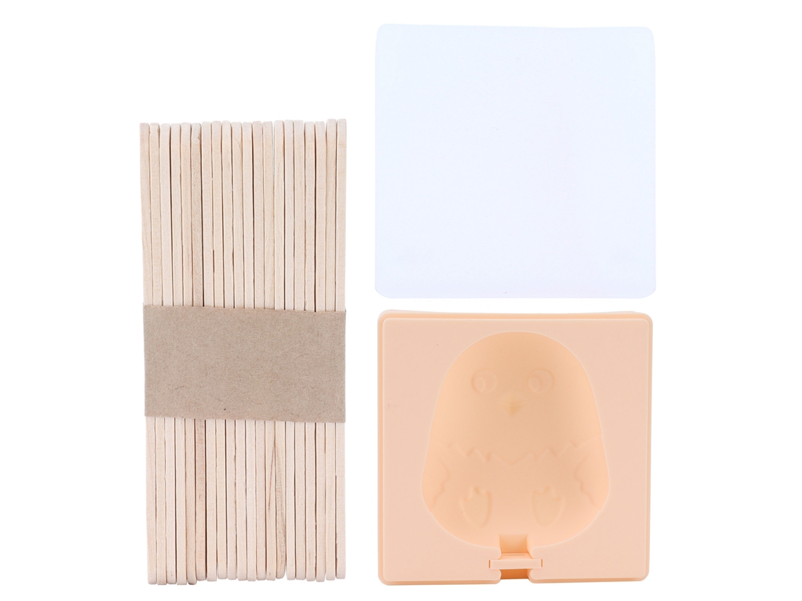 Molde de Sorvete Silicone Diy com Palitos e Tampa Laranja S/MARCA