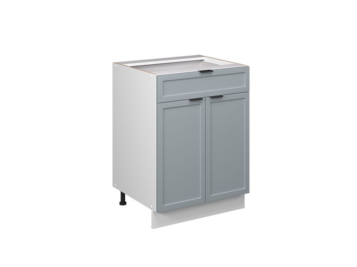 Armário de cozinha Fame-Line, 60cm com gaveta, sem PT, Azul claro-cinza, Branco, VICCO