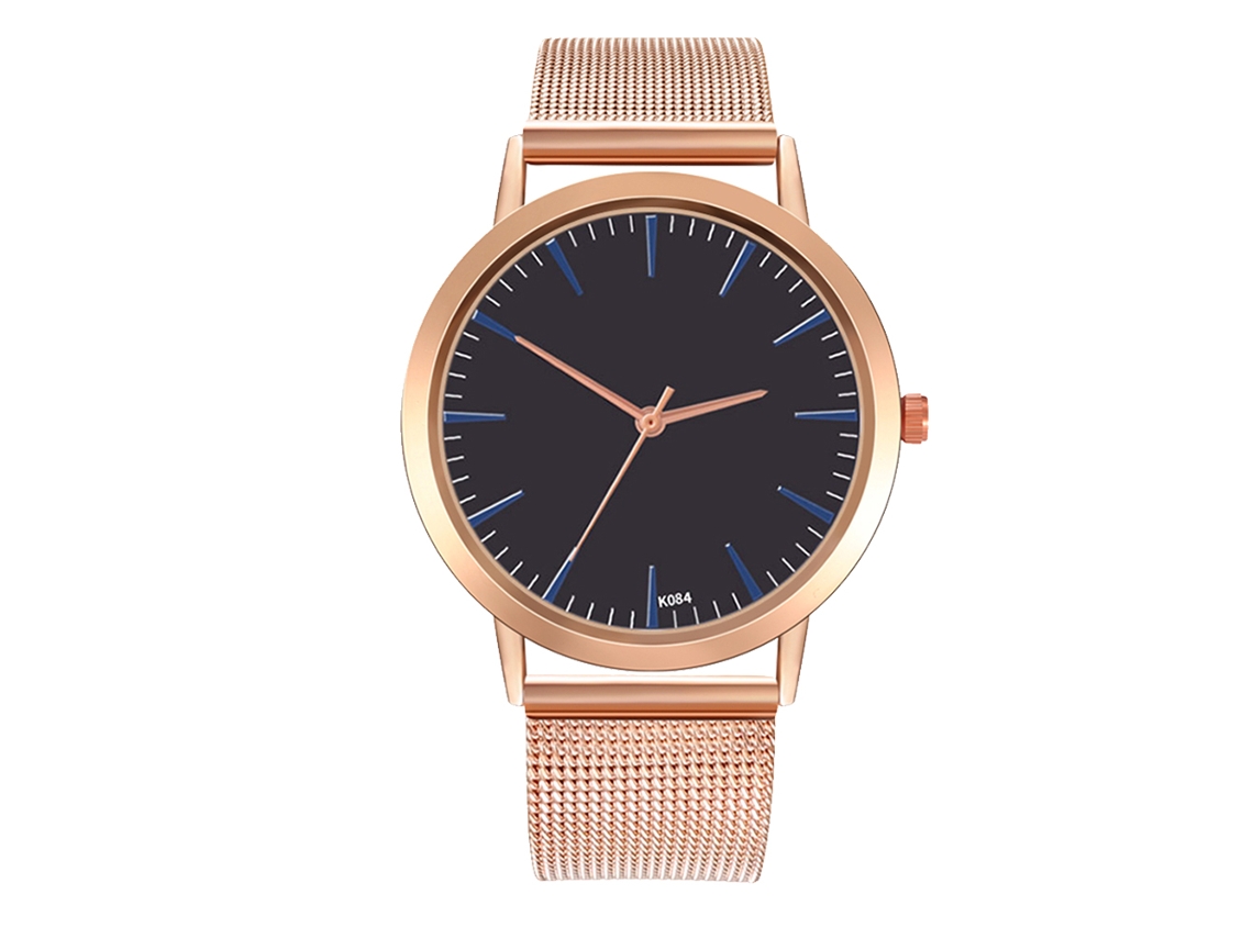 Reloj De Pulsera Analógico De Cuarzo Con Correa De Malla Zhoulianfa Oro Rosa