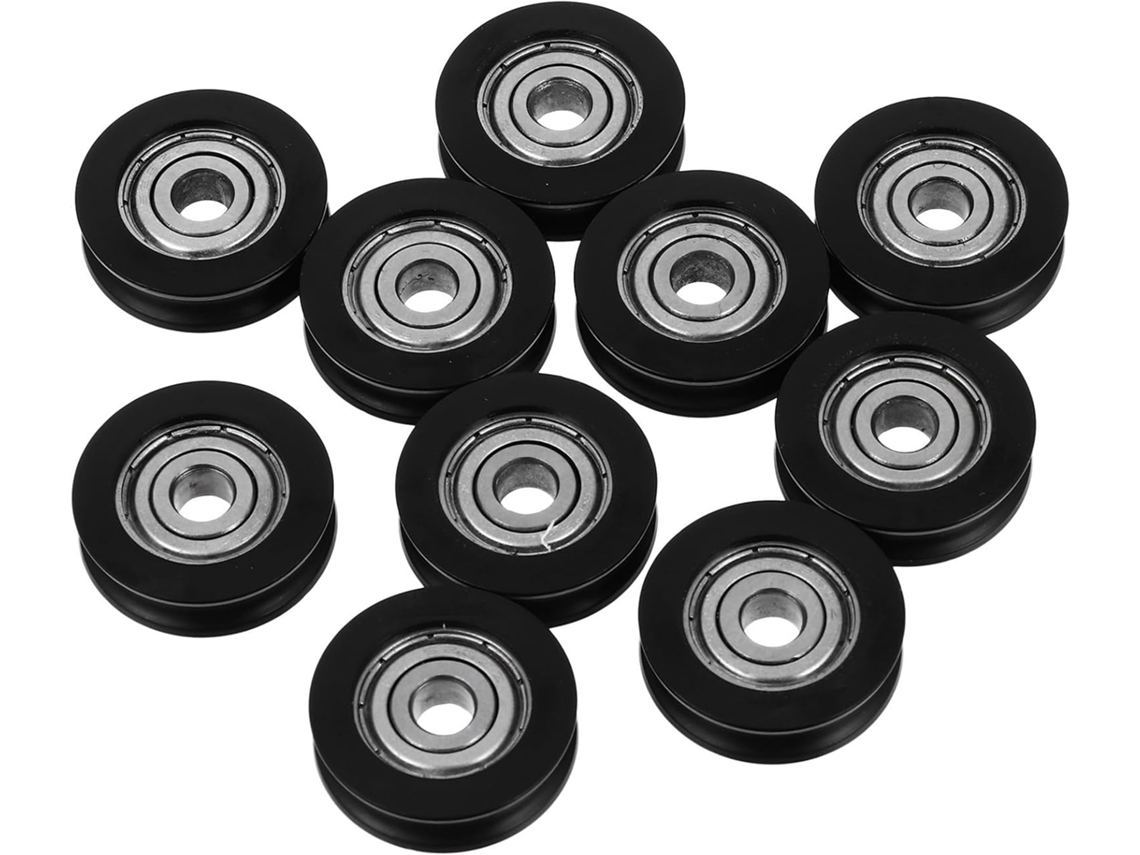 Nolitoy Conjunto De 10-polias Guia Nylon Com Ranhura Para Porta Deslizante, Rodas Para Armários, Função Anti Oscilação E