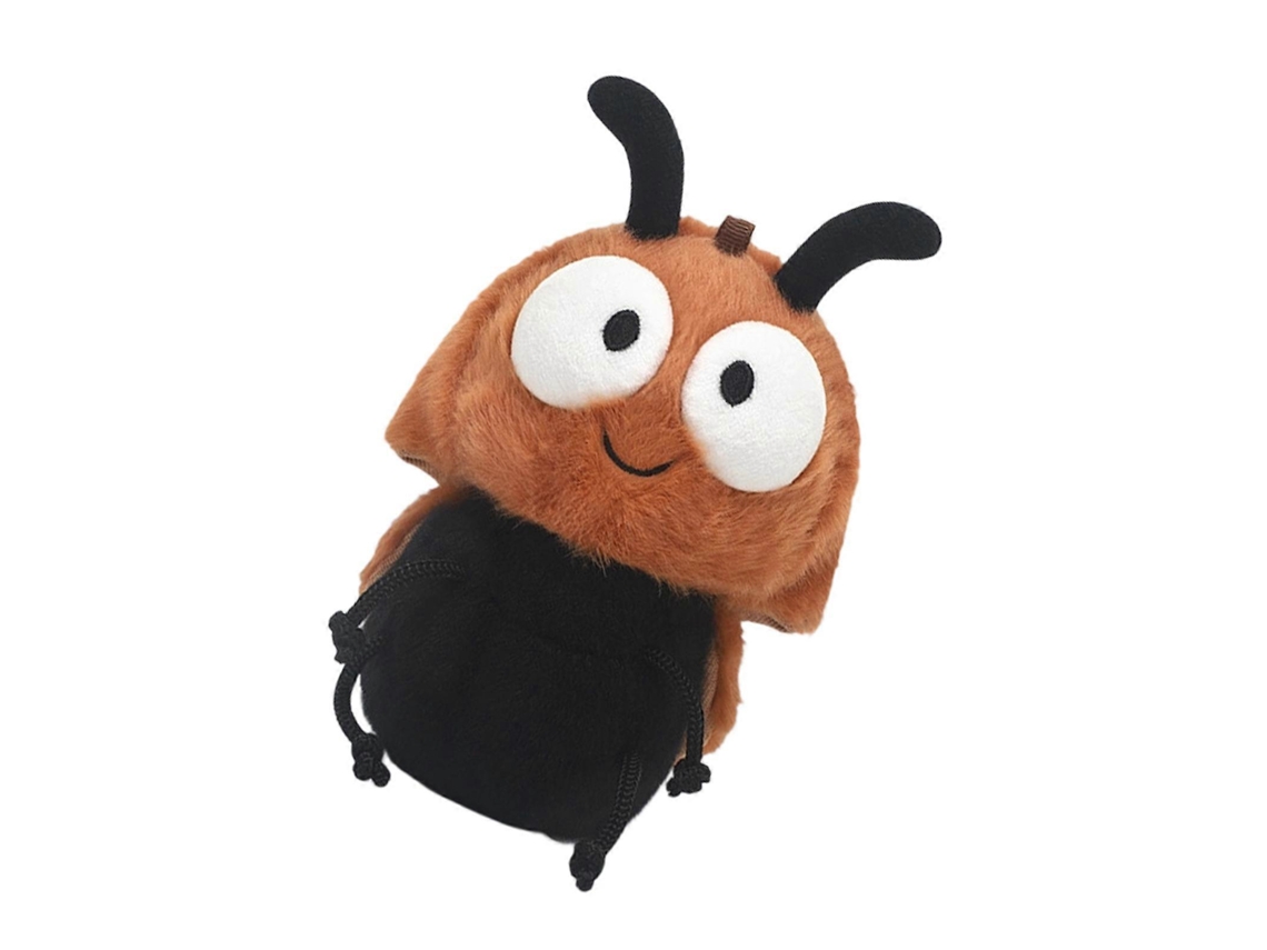 Boneco De Pelúcia Inseto Marrom, Sorridente, Macio