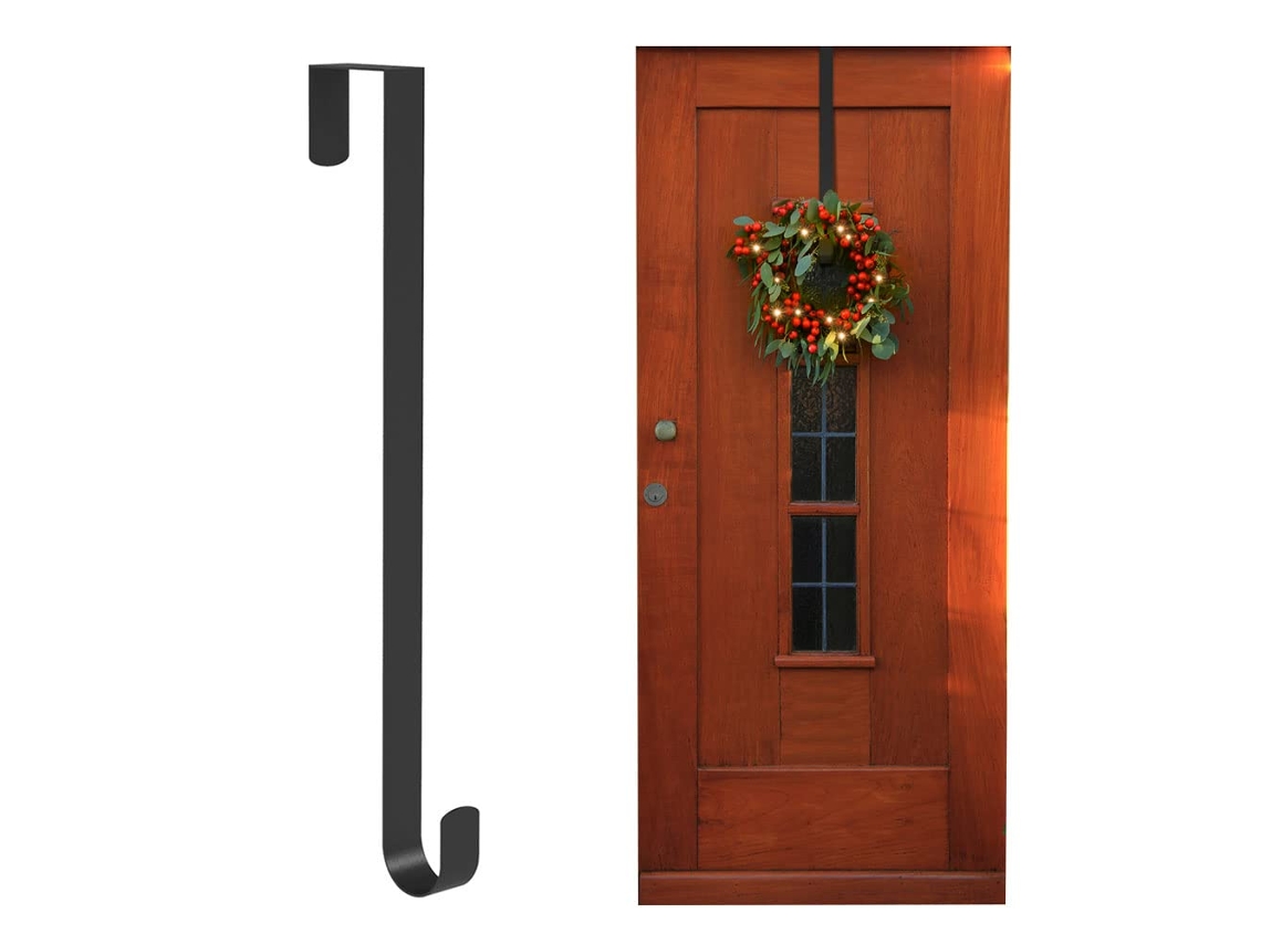 Suporte De Porta De Natal Em Metal Para Coroa De Flores,38 Cm,preto Btforus