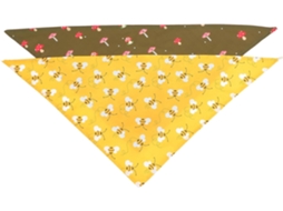 Bandana Triangular Estampada Cães, 2 Peças, Poliéster