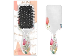 Escova Desembaraçadora Para Cabelos Molhados E Secos, Com Estampa De Flores Em Aquarela, Pente Com Almofada De Ar Para