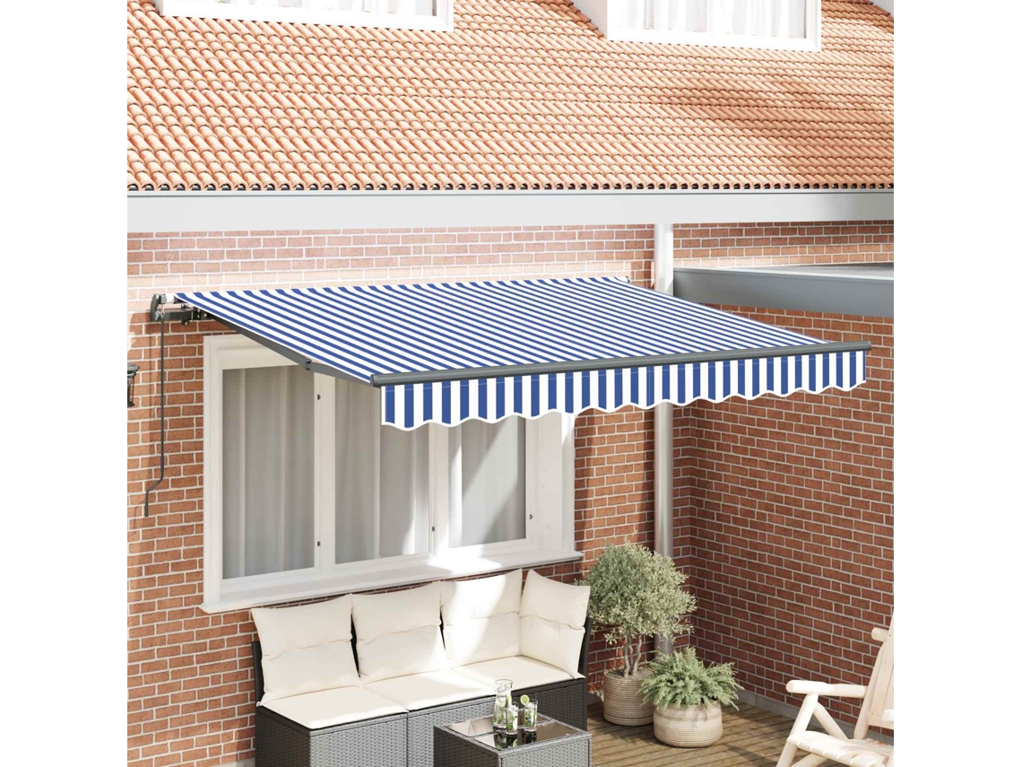 Vidaxl Toldo Retrátil Azul 250 X 200 Cm Tecido