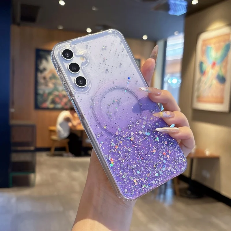 Capa Protetora Transparente Com Efeito Gradiente Para Galaxy S24 Ultra