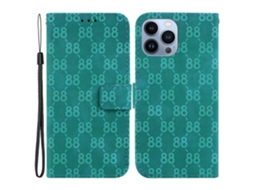 Capa Inch Para Iphone 13 Pro Max Pele Sintética Verde