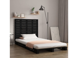 Cabecero de pared 146x3x91,5 cm Madera maciza de pino Negro