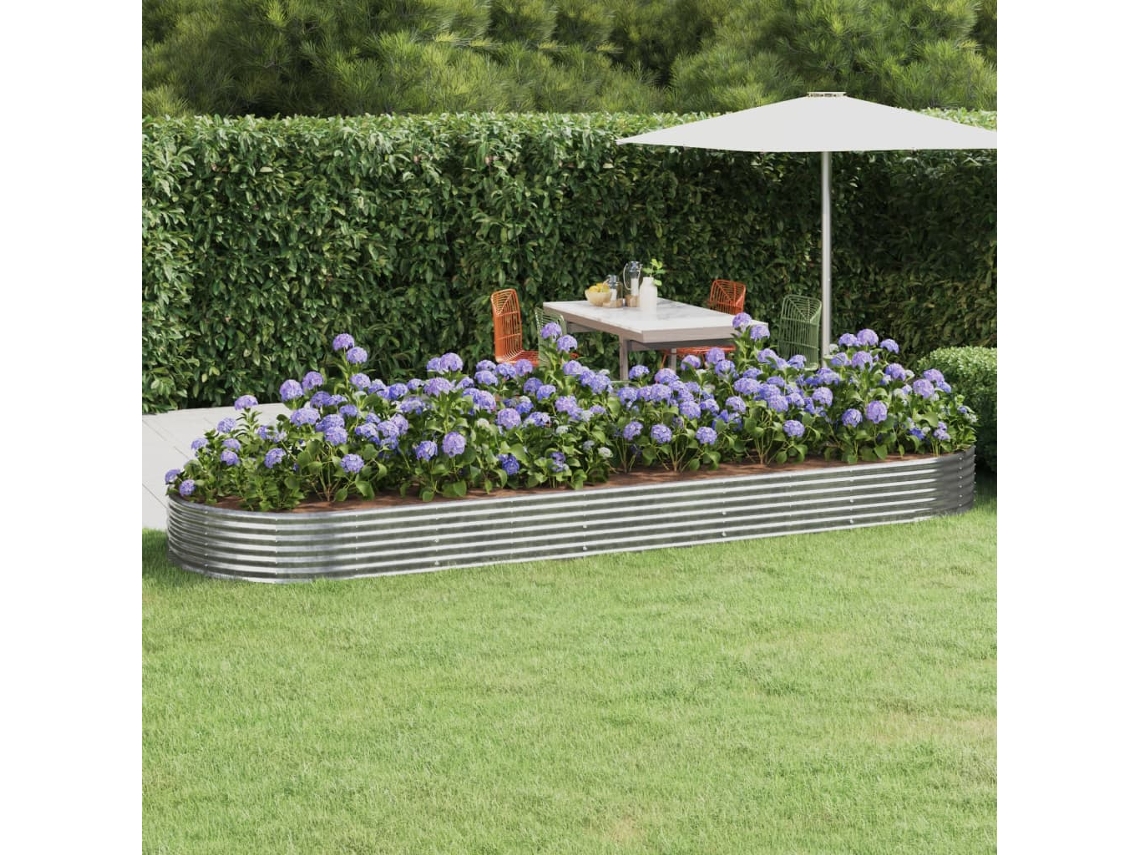 Vidaxl Canteiro Elevado Jardim 450x140x36 Aço Galvanizado Prateado
