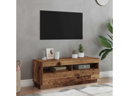 Vidaxl Móvel De Tv Com Luzes Led Derivados De Madeira Madeira Velha