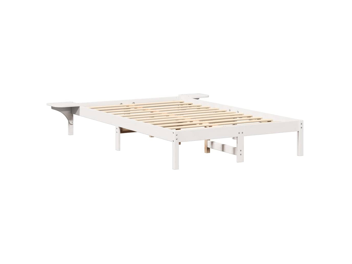 Conjunto 1 Cama Vidaxl Branco Madeira De Pinho Maciça (120 X 200 Cm)